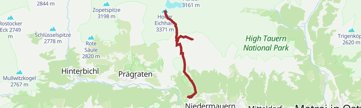 Route map: Hoher Eichham 3.371m